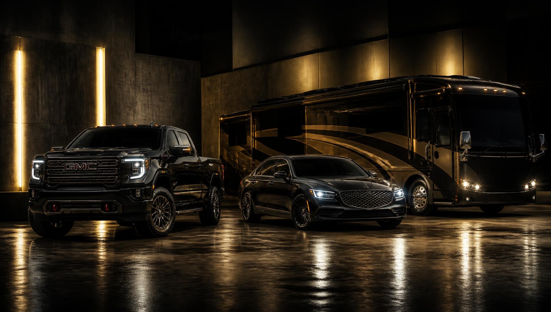 Veículos premium em showroom
